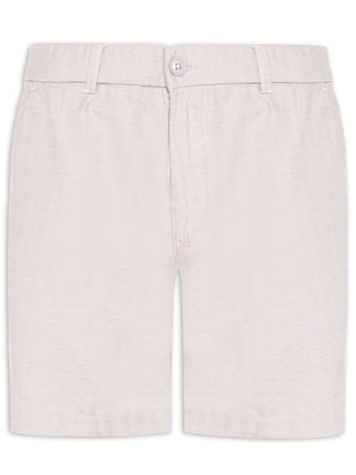 Short Masculino Em Misto Linho - Cinza