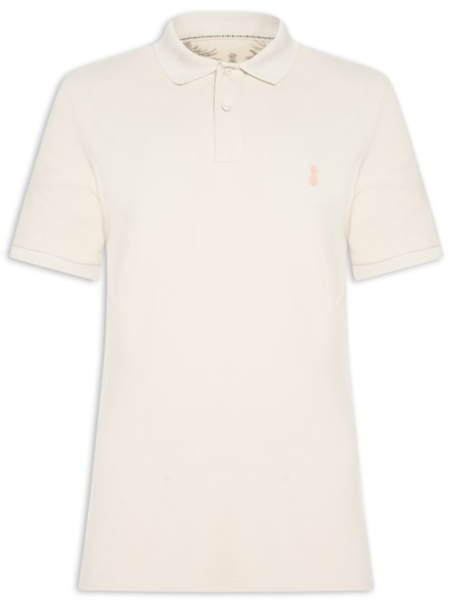Polo Masculina Básica Summer Em Piquet De Algodão - Bege Polo Masculina Básica Summer Em Piquet De Algodão - Bege