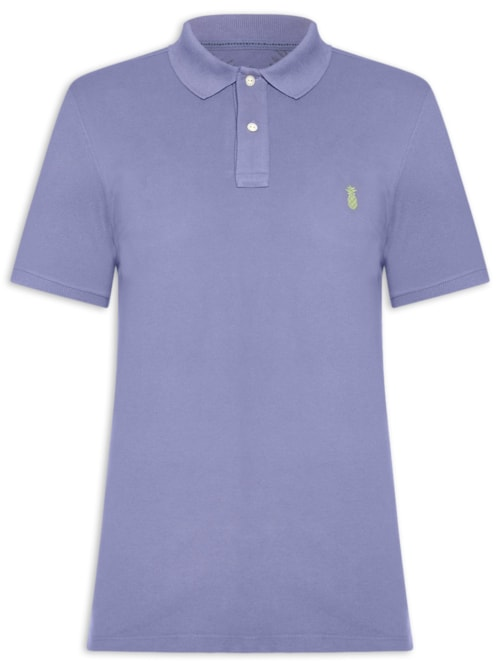 Polo Masculina Básica Summer Em Piquet De Algodão - Azul