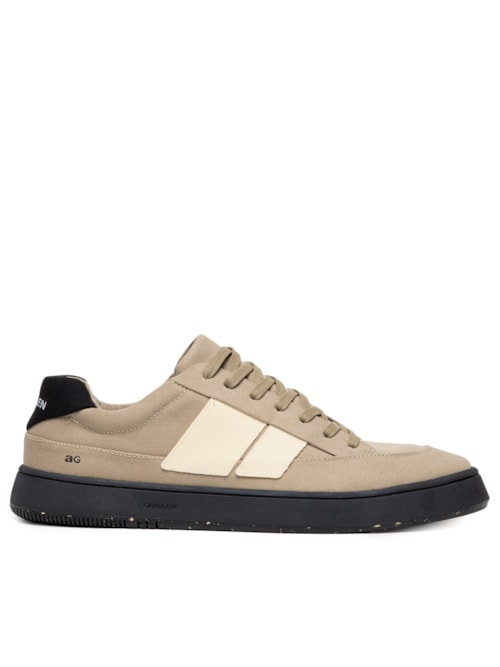 Tênis Masculino Canvas Ag Sneaker Black Sole - Bege Tênis Masculino Canvas Ag Sneaker Black Sole - Bege