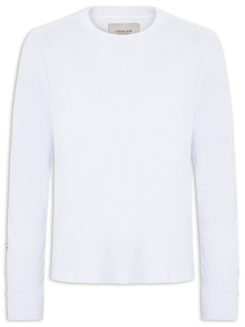Camiseta Manga Longa Masculina Osk Snowb Branco