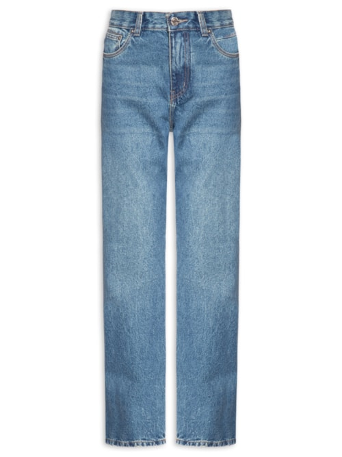 Calça Jeans Feminina Flashback Recortes - Azul