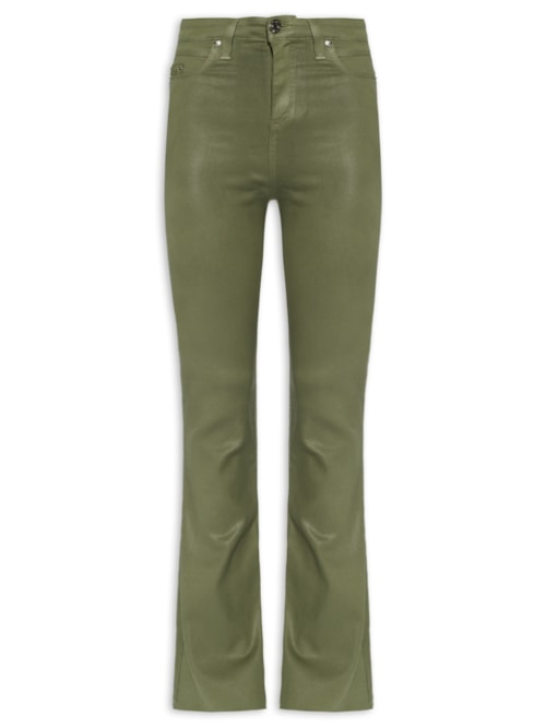 Calça Feminina Sarja Basic High Like Leather - Verde