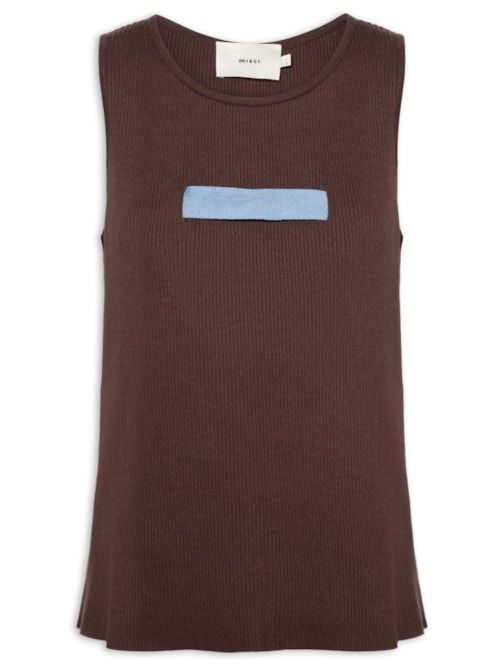 Regata Feminina Bobina Tricot - Marrom