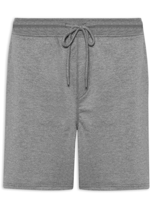 Bermuda Masculina Moletinho com Elástico Cinza
