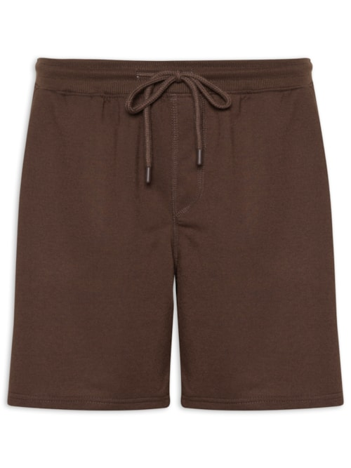 Bermuda Masculina Moletinho com Elástico Marrom