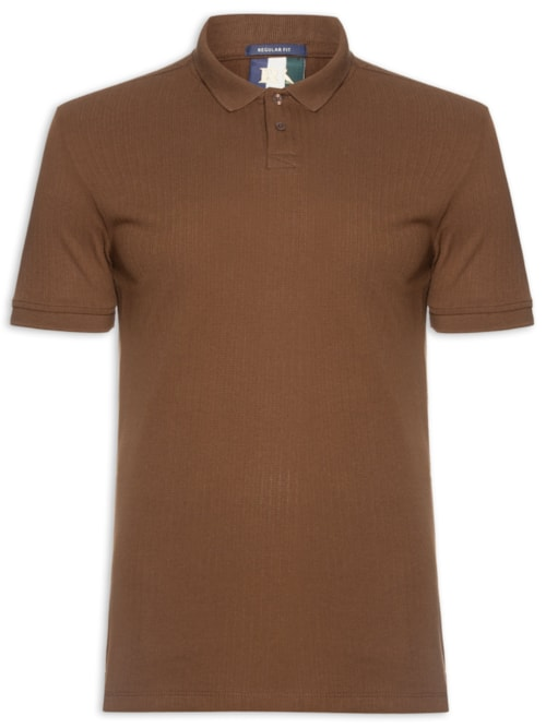 Polo Masculina Maquinetado Lina Marrom