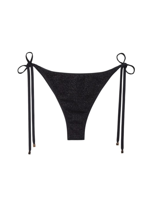 Calcinha De Biquíni Brasileira Com Amarração Sparkling Dusk - Preto Calcinha De Biquíni Brasileira Com Amarração Sparkling Dusk - Preto