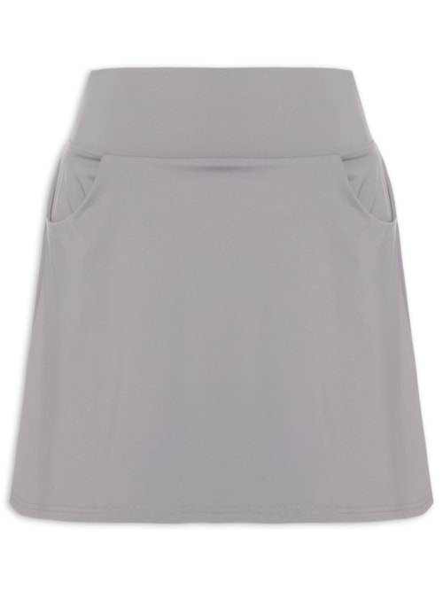 Short Saia Fitness Com Bolso - Cinza