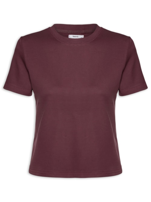 Camiseta Feminina Básica Em Malha - Vermelho