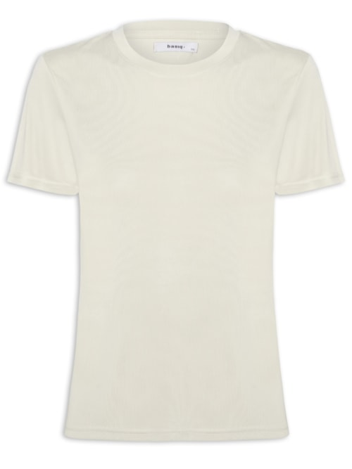 Camiseta Feminina Básica Alongada - Bege Camiseta Feminina Básica Alongada - Bege