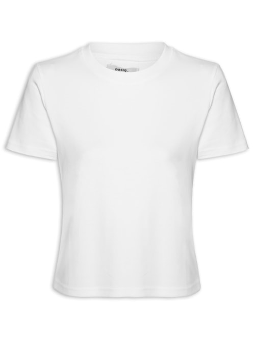 Camiseta Feminina Básica Em Malha - Branco Camiseta Feminina Básica Em Malha - Branco