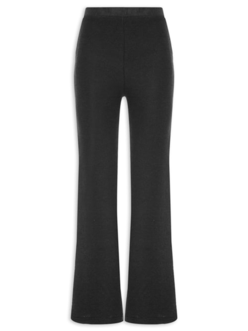 Calça Feminina Reta em Malha - Preto