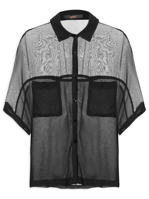 Camisa Feminina Ampla Mix - Preto