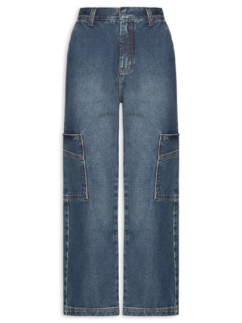 Calça Feminina Jeans Nipper Bolsos - Azul