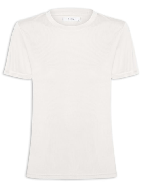 Camiseta Feminina Básica Alongada - Off White