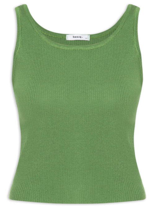 Regata Feminina Tricot Básica Verde Regata Feminina Tricot Básica Verde