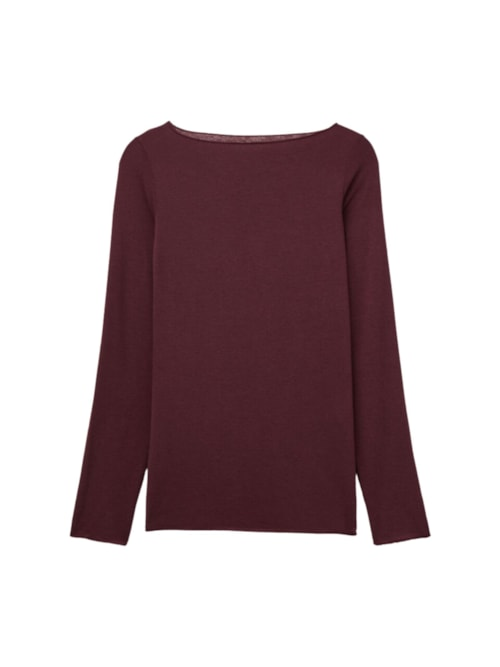 Blusa Manga Comprida Em Cashmere Ultralight - Bordô
