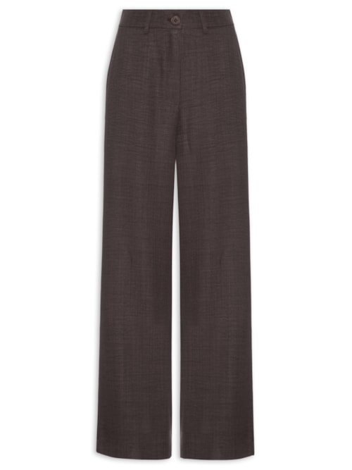 Calça Feminina Pantalona Alfaiataria - Marrom
