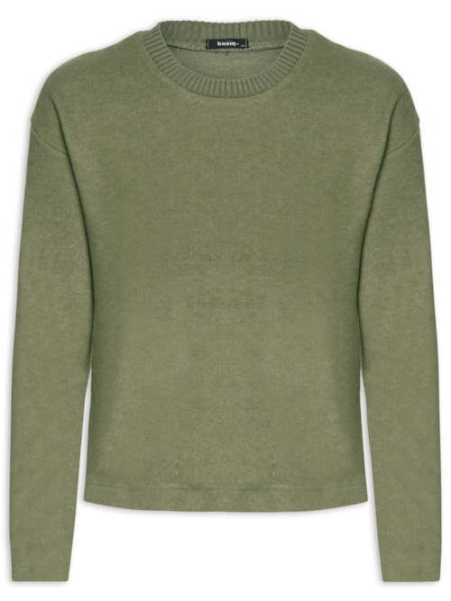 Blusa Feminina Malha Tricot Manga Longa Verde Blusa Feminina Malha Tricot Manga Longa Verde