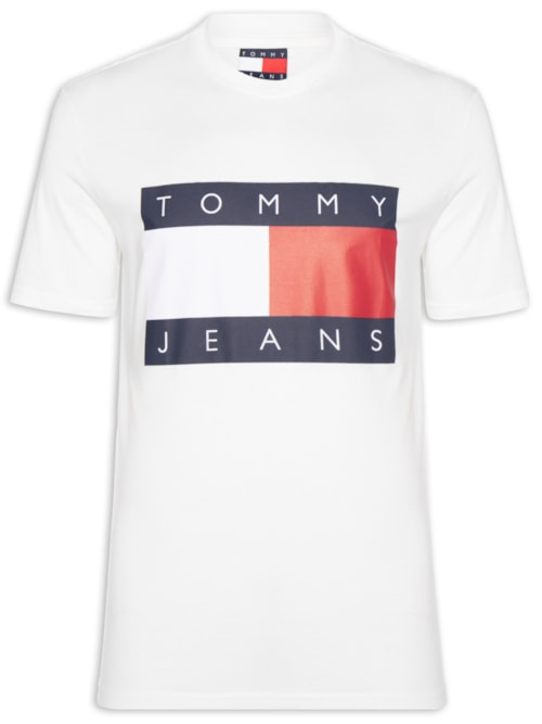 Camiseta Masculina Logo Flag Grande - Branco Camiseta Masculina Logo Flag Grande - Branco
