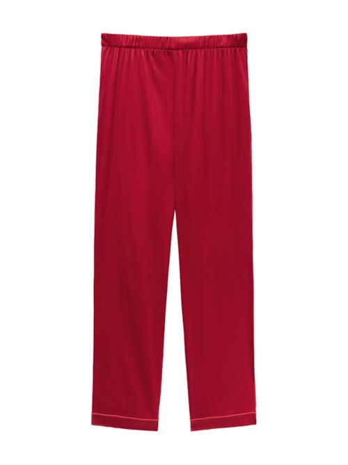 Calça Em Seda - Vermelho