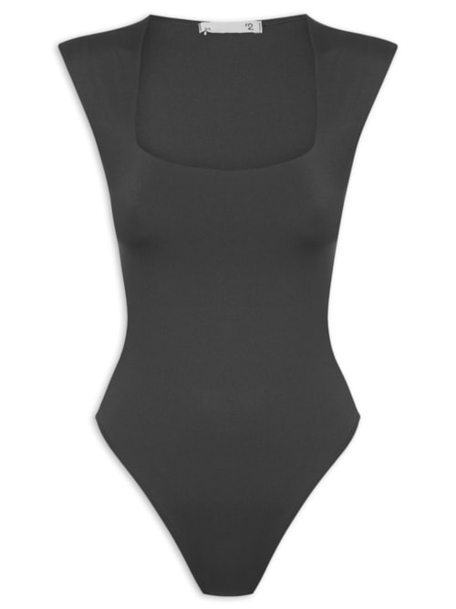 Body Feminino Decote Reto - Preto Body Feminino Decote Reto - Preto