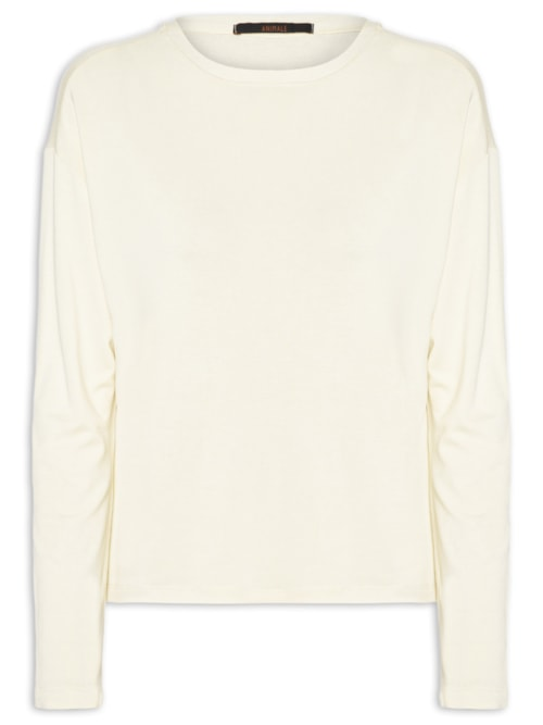 Blusa Feminina Malha com Manga Deslocada - Amarela Blusa Feminina Malha com Manga Deslocada - Amarela