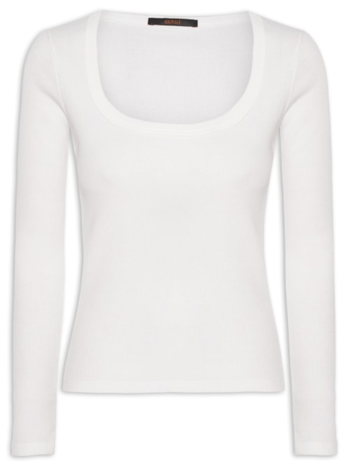 Blusa Feminina Ribana Manga Longa - Branco Blusa Feminina Ribana Manga Longa - Branco
