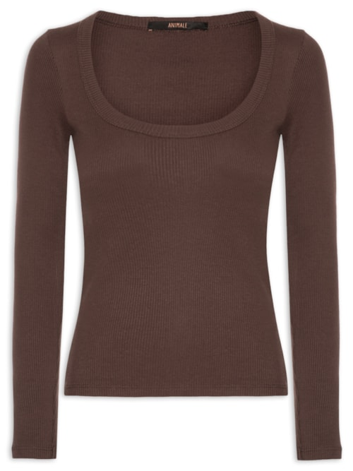 Blusa Ribana Manga Longa - Marrom Blusa Ribana Manga Longa - Marrom