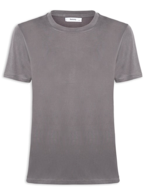Camiseta Feminina Básica Alongada - Cinza Camiseta Feminina Básica Alongada - Cinza