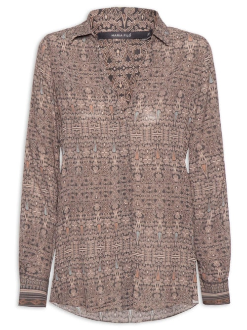 Camisa Feminina GGT Estampa Olive - Cinza