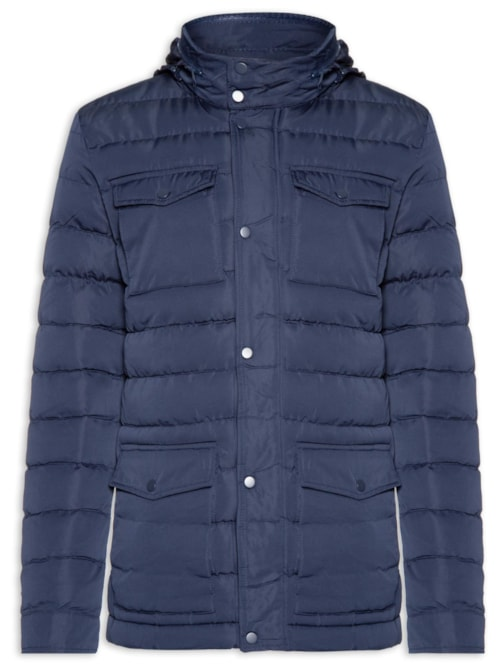 Jaqueta Masculina Puffer Alongada - Azul Jaqueta Masculina Puffer Alongada - Azul