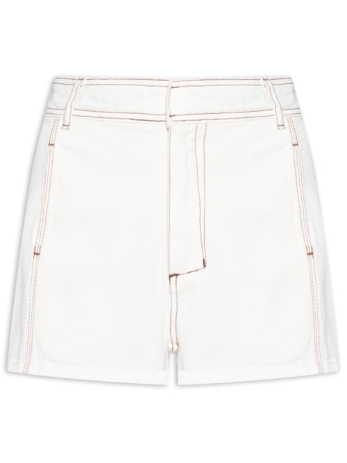 Short Feminino Sarja Pespontos - Branco