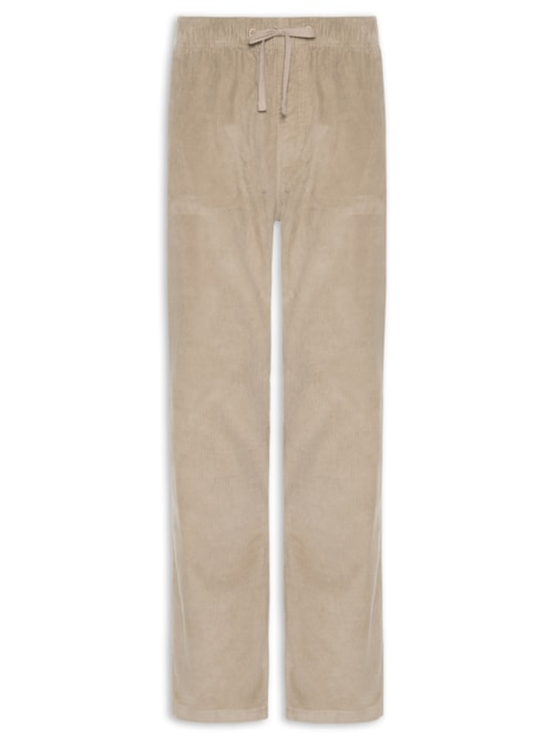 Calça Chino Masculina Reta Com Cordão de Ajuste - Bege