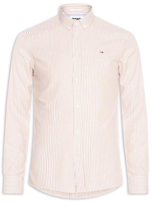 Camisa Masculina Slim Fit Oxford Rosa