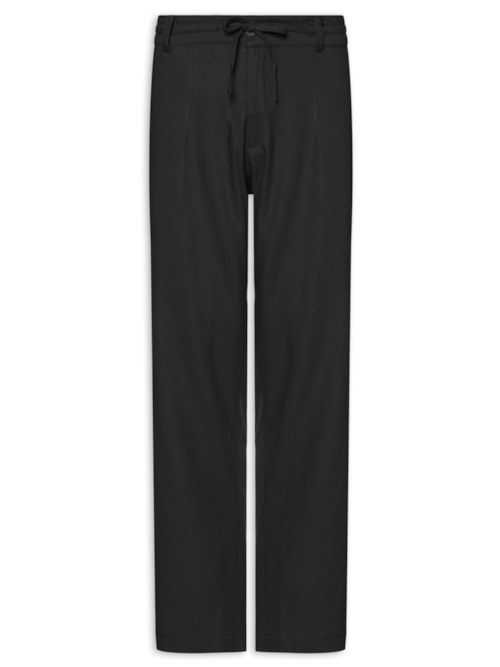 Calça Masculina De Linho Balneário - Preto
