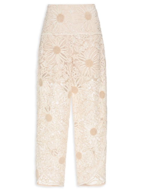 Calça Feminina Tela Flower I26 - Off White