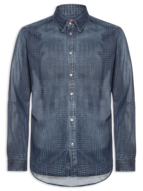 Camisa Masculina Jeans Simply-S13 Azul
