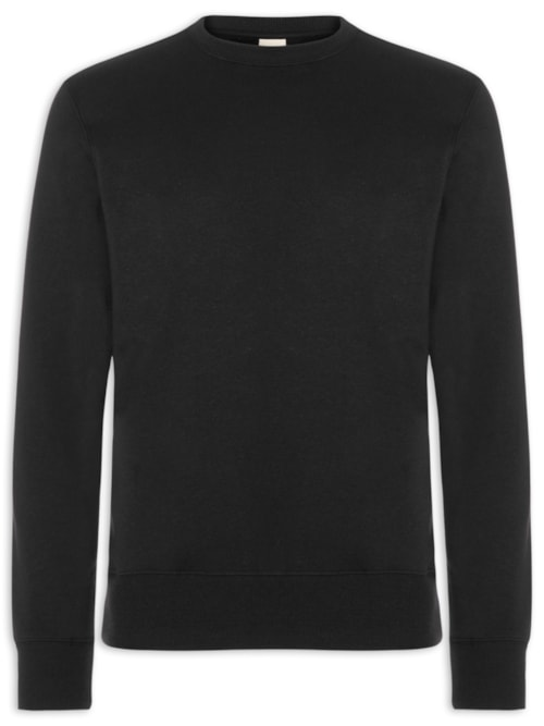 Moletom Masculino Regula Fit Gola Careca - Preto