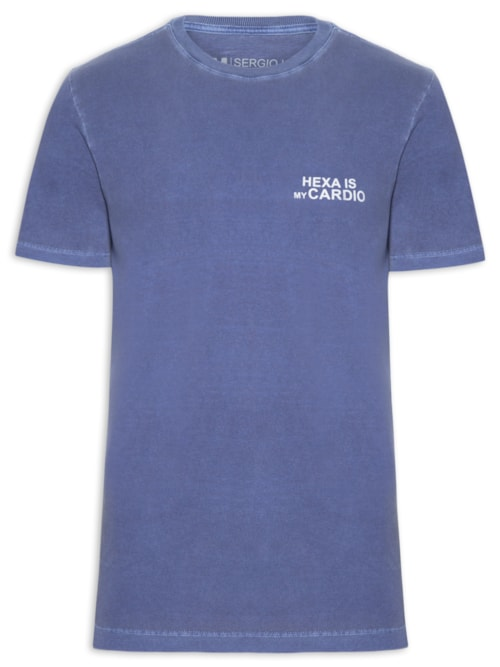 Camiseta Masculina Estampada Hexa Is My Cardio - Azul