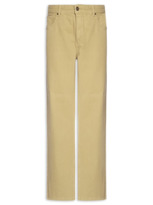 Calça Reta Masculina Comfort de Sarja - Bege
