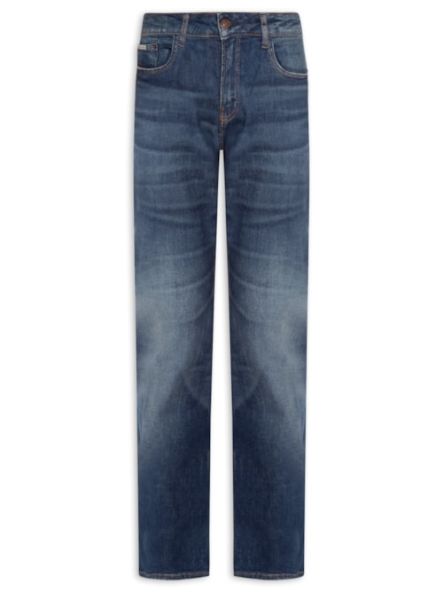 Calça Masculina Jeans Slim 5 Pockets Azul