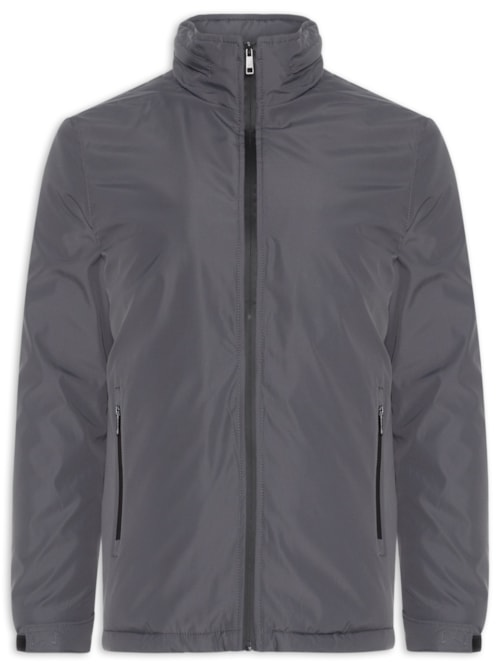 Jaqueta Masculina Parka Com Capuz - Cinza Jaqueta Masculina Parka Com Capuz - Cinza