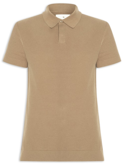 Polo Masculina Tricot Corda New - Bege