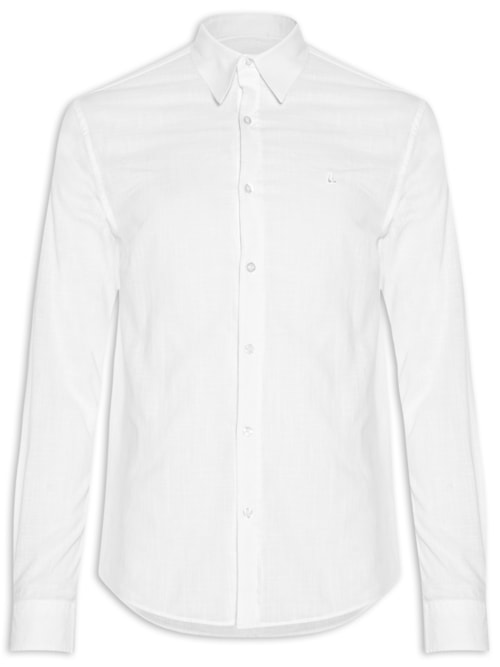 Camisa Masculina Manga Longa Buzios New - Branco