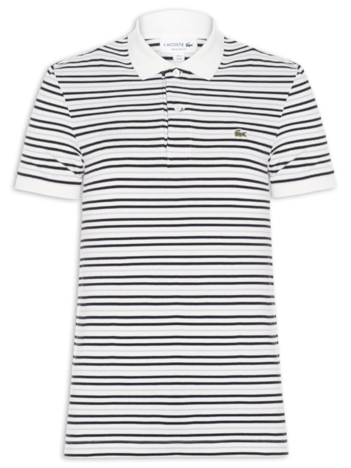 Polo Masculina Classic Fit Listrada - Preto Polo Masculina Classic Fit Listrada - Preto