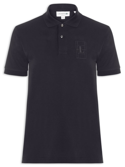 Polo Masculina Classic Fit Quadra - Preto Polo Masculina Classic Fit Quadra - Preto