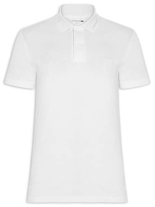 Polo Masculina Regular Fit Gola Jacquard Ultra Light Piquet - Branco Polo Masculina Regular Fit Gola Jacquard Ultra Light Piquet - Branco