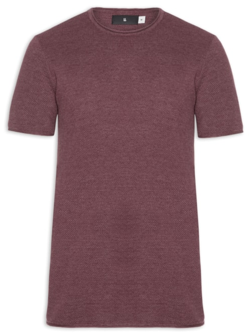 Camiseta Masculina Manga Curta Tricot Mescla Roman - Vermelho Camiseta Masculina Manga Curta Tricot Mescla Roman - Vermelho